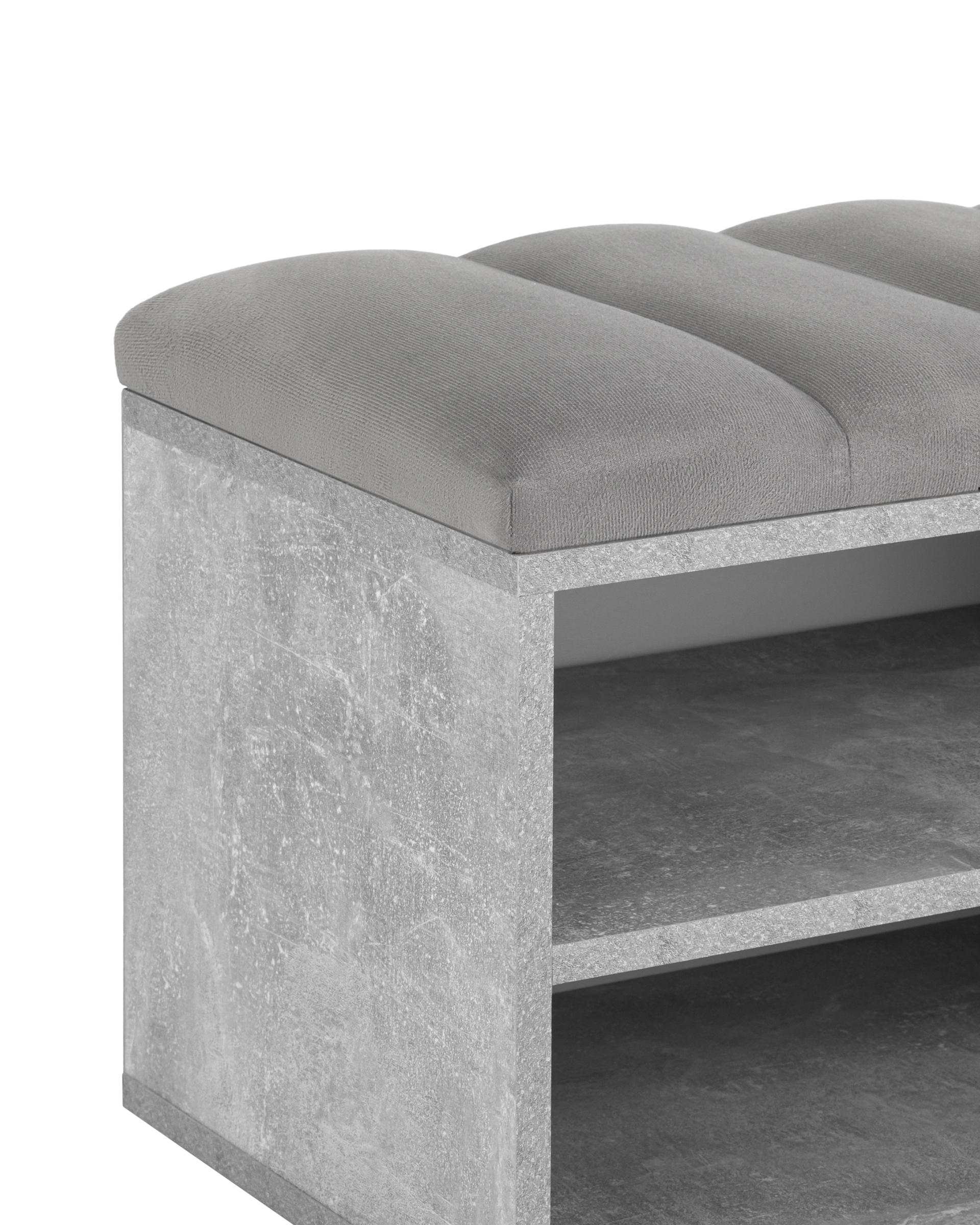 Обувница Хольст серая велюр серый Stool Group