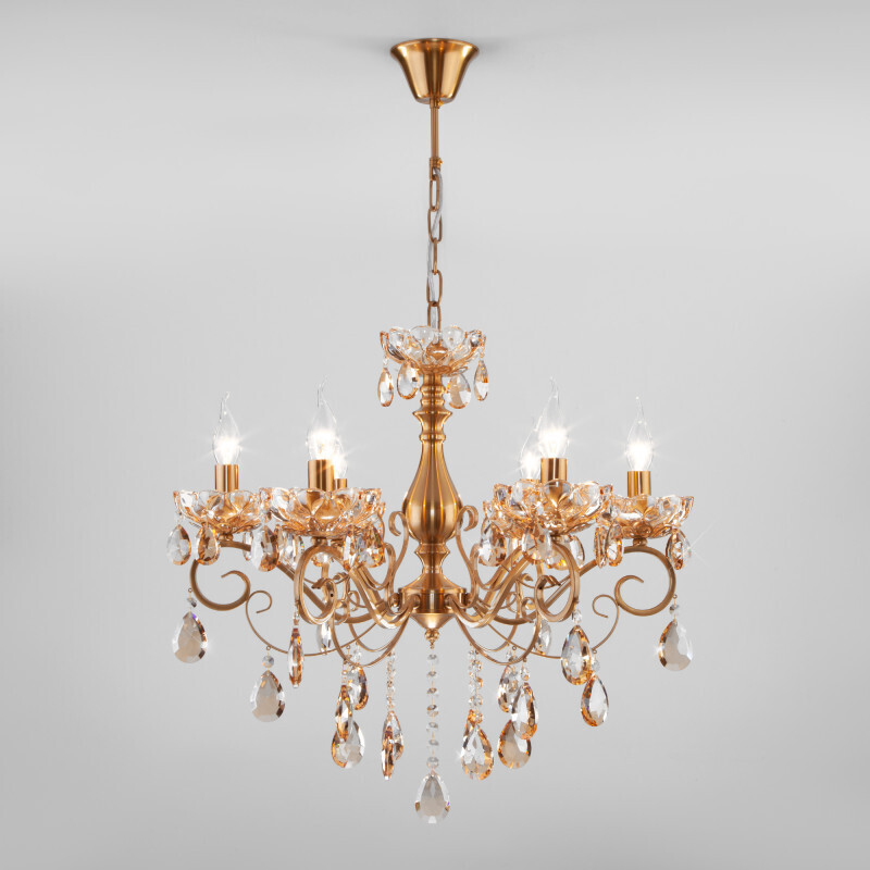 Подвесная люстра Eurosvet 10109/6 бронза/тонированный хрусталь Strotskis