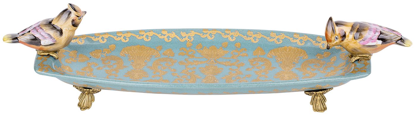 Блюдо с птичками Glasar 31G2579/C528EC/NB4199