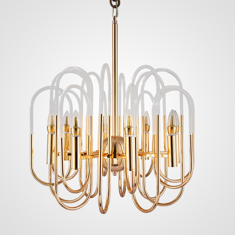Люстра BRASS AND GLASS LOOP CHANDELIER D60 by ImperiumLoft