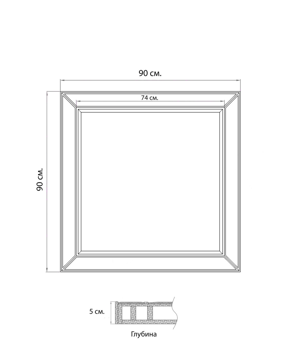 Настенное зеркало в раме Бринкли Louvre Home LHDWM281223RJ
