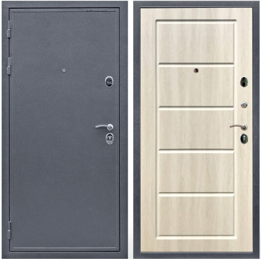 Дверь входная Graf Престиж Антик серебро / МДФ 6 мм ФЛ-39 Венге светлый