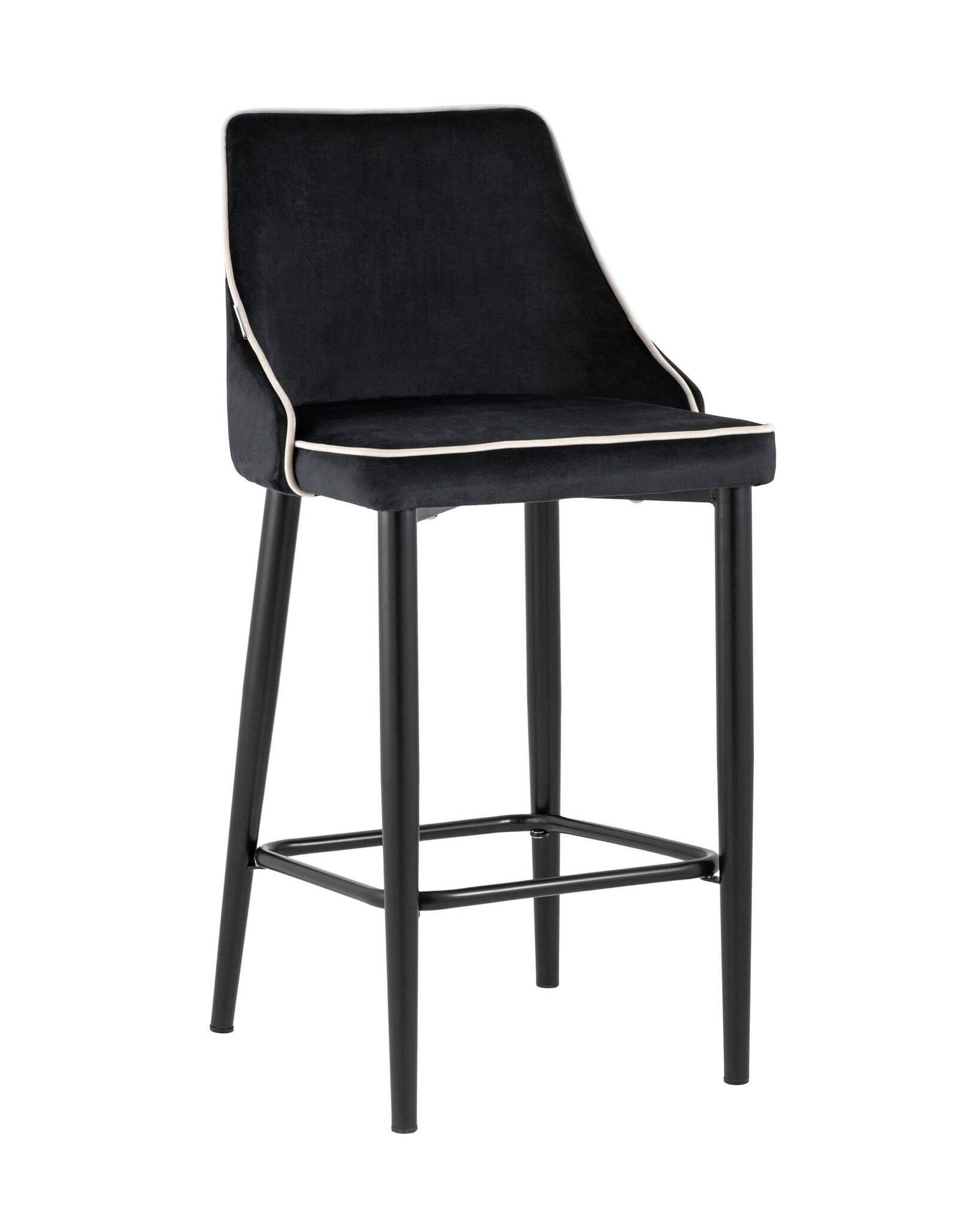 Стул полубарный Коби велюр черный Stool Group