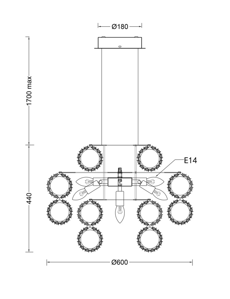 Люстра подвесная Fluorite FL1107-13P
