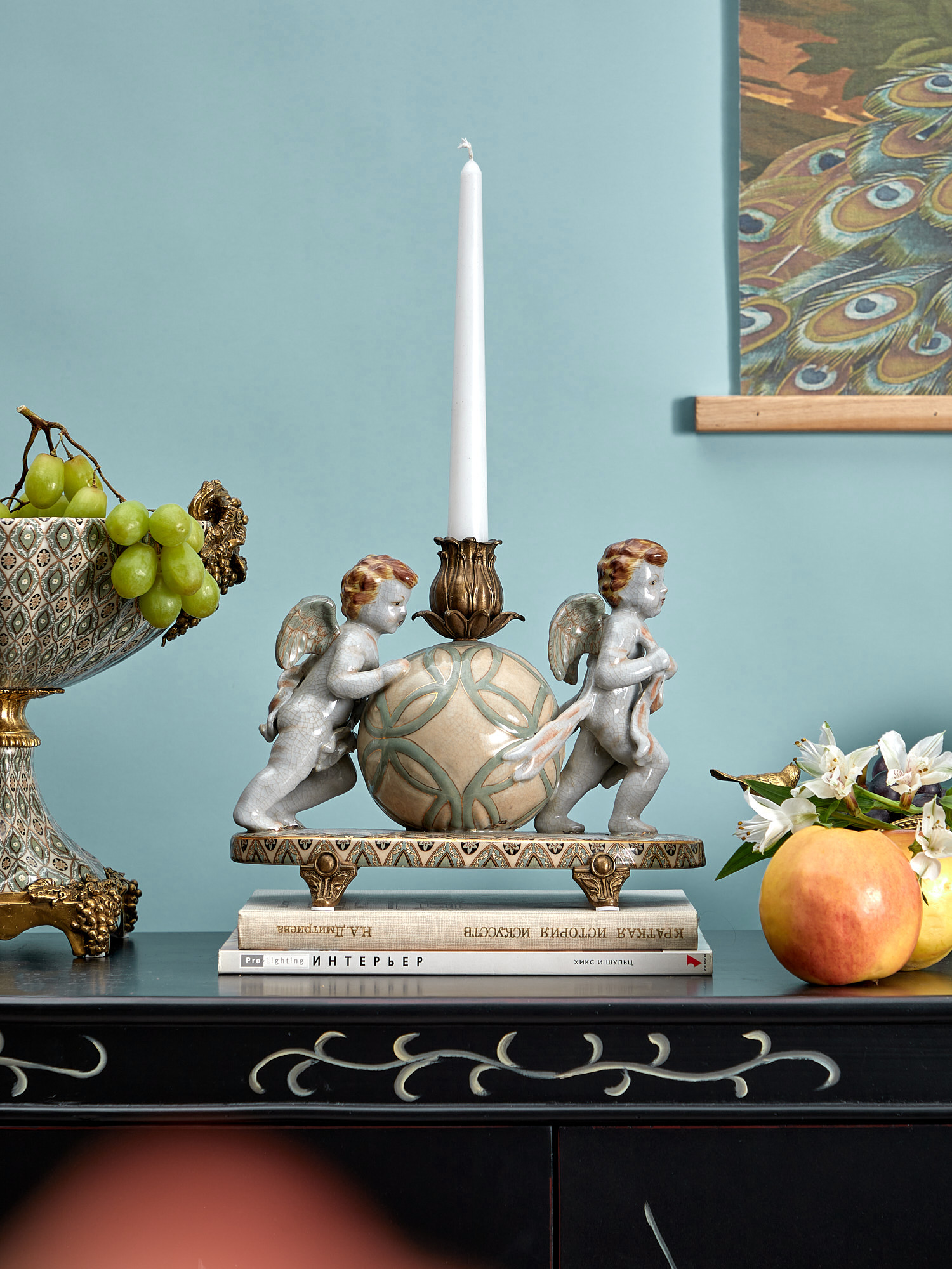 Подсвечник Ангелы с шаром Glasar F1120HC/X3497EC