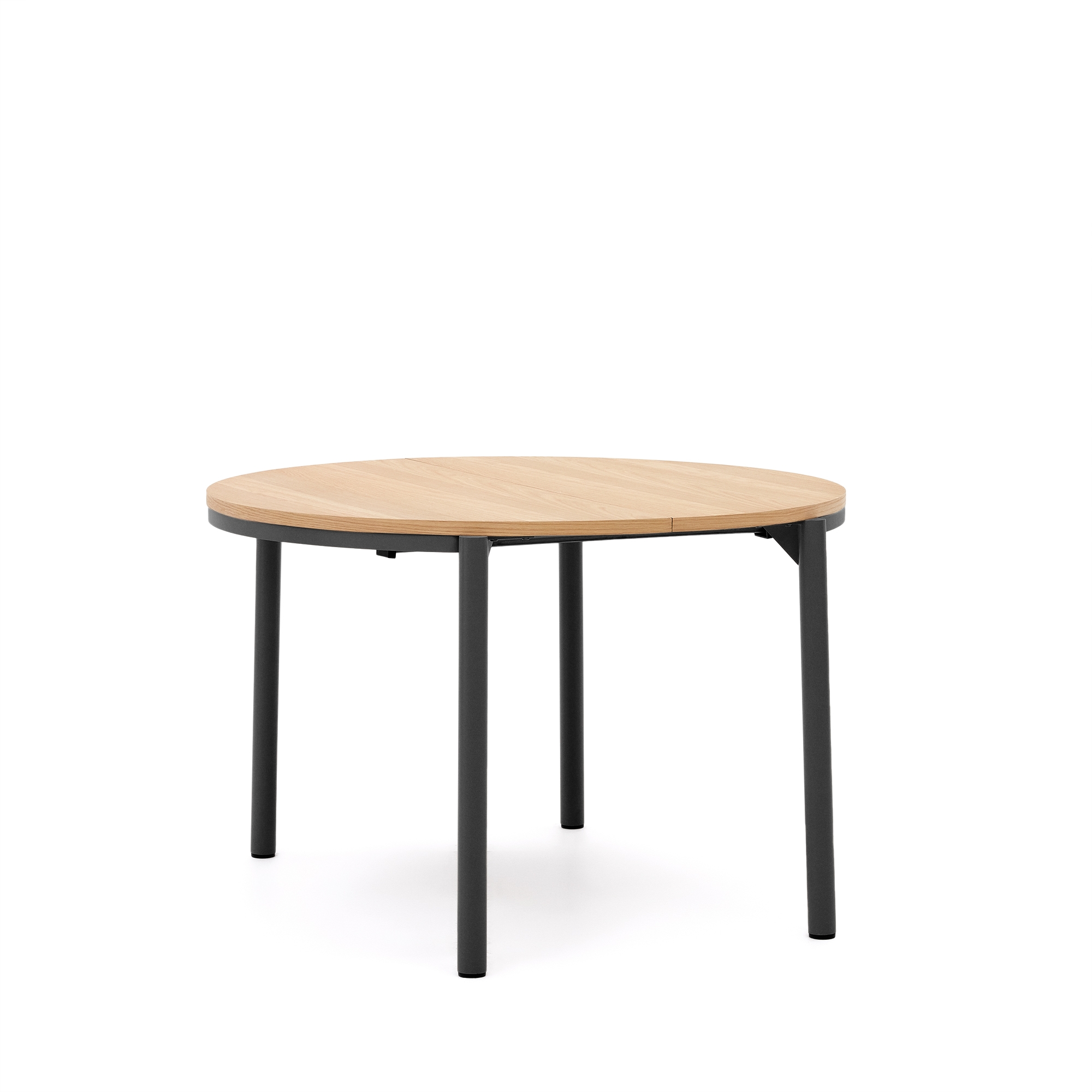 Montuiri раздвижной круглый стол из дубового шпона с черными ножками La Forma (ex Julia Grup)