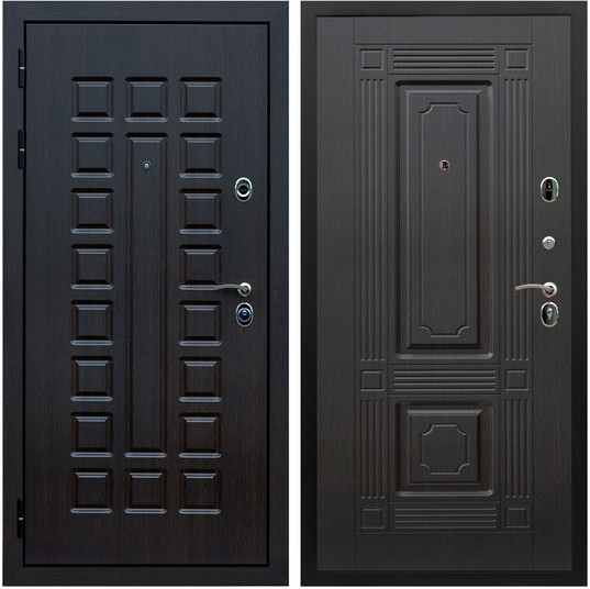 Дверь входная Graf Люксор 3К Шагрень черная / МДФ 16 мм ФЛ-2 Венге