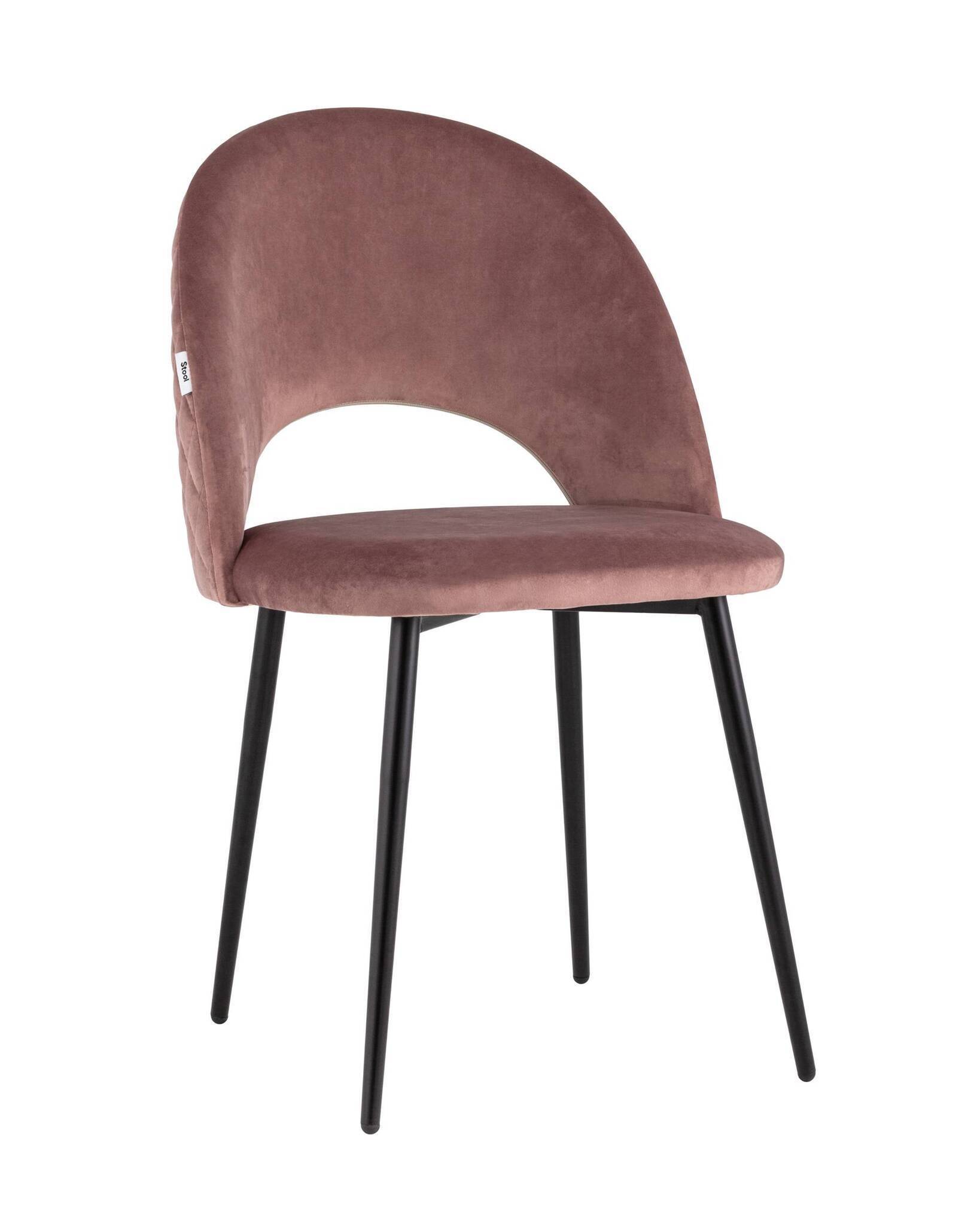 Стул Меган велюр с ромбами пыльно-розовый Stool Group