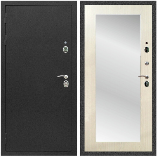 Дверь входная Graf Люкс ТП-70 Черный крокодил / МДФ 10 мм ФЛЗ пастораль Сандал белый