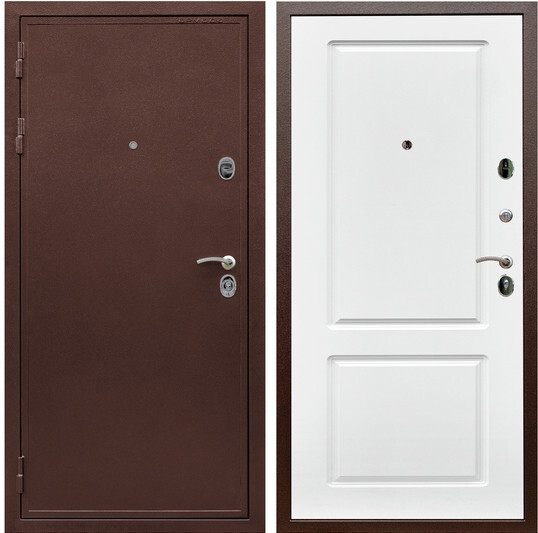 Дверь входная Graf Престиж Антик медь / МДФ 16 мм ФЛ-117 Белый матовый