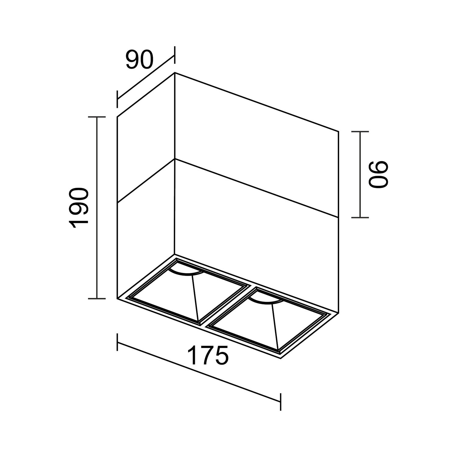 Накладной светодиодный светильник Ledron KUBING 2 Wooden 190 White