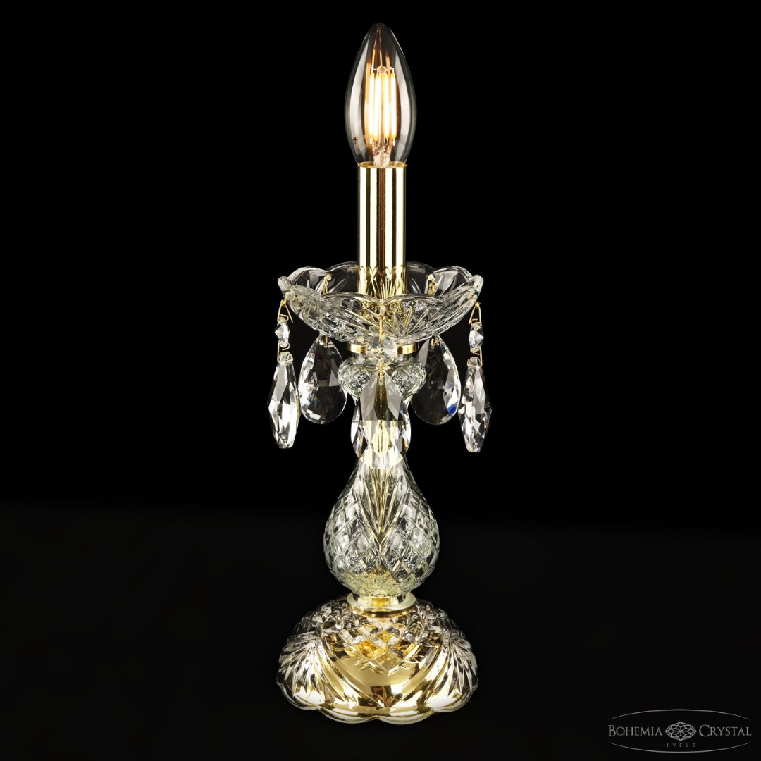 Настольная лампа с хрустальными подвесками 101L/1-27 G Bohemia Ivele Crystal