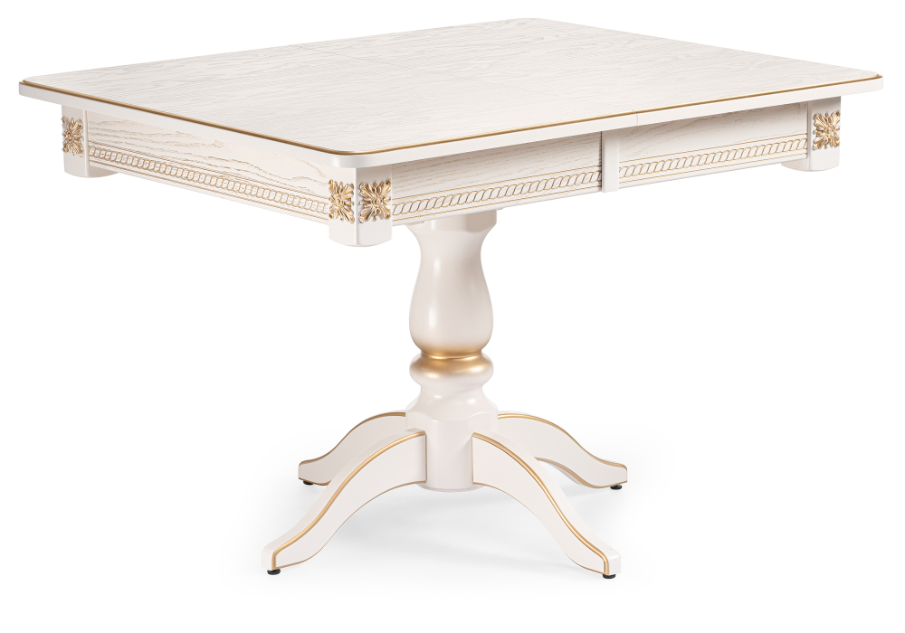 Стол деревянный Woodville Матис молочный / золото 483898