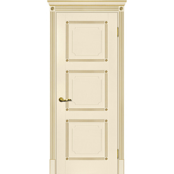 Межкомнатная дверь Graf Флоренция-4 магнолия, патина золото (2000 х 900)