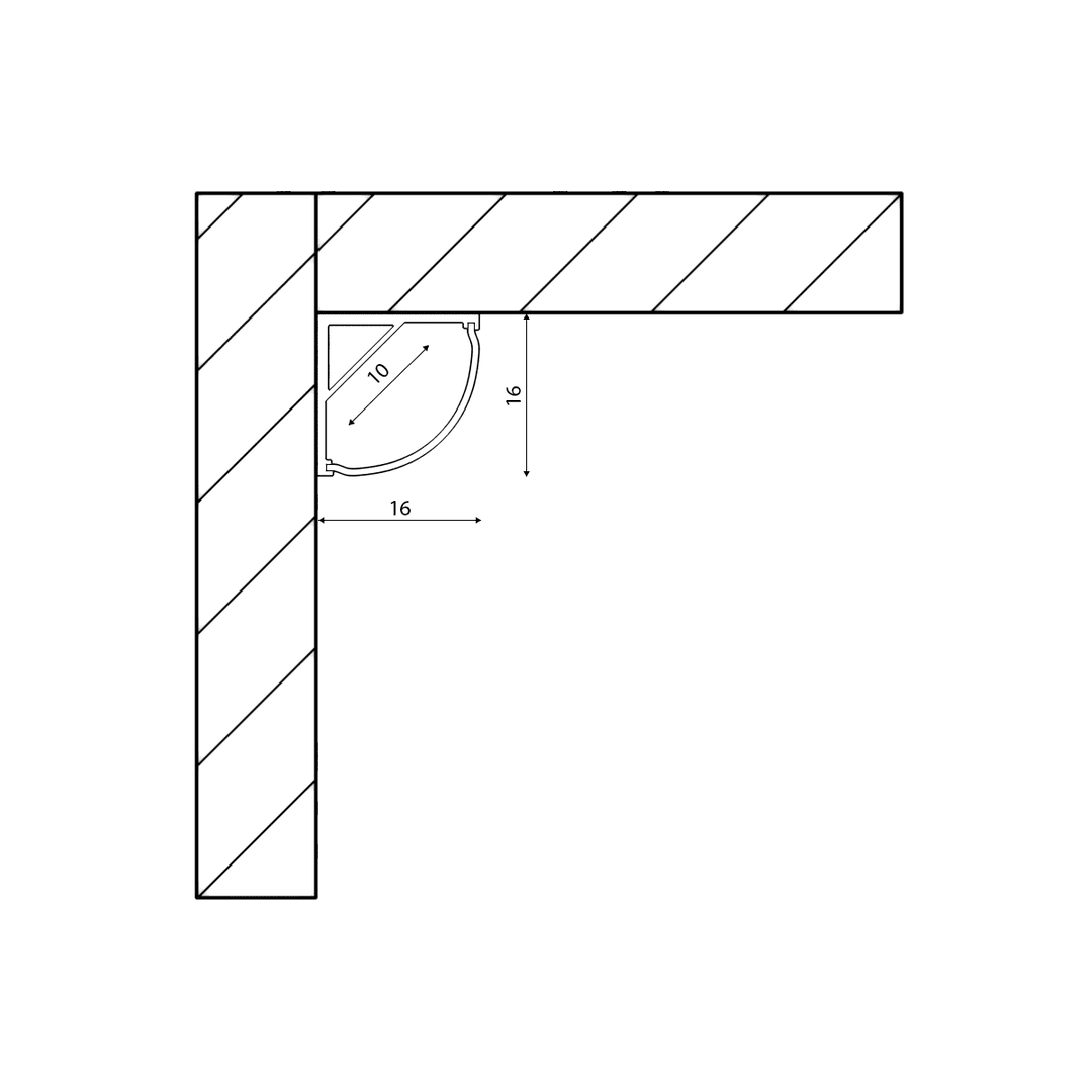 Профиль алюминиевый SWG SF-1616 Профиль алюминиевый SWG SF-1616