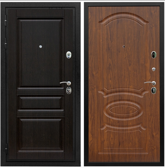 Дверь входная Graf Премиум-Н МДФ 16 мм ФЛ-243 Венге / МДФ 16 мм ФЛ-139 Мореная береза