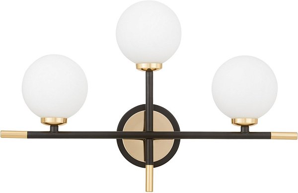 Настенный светильник Lumina Deco LDW 6033N-3 BK+F.GD