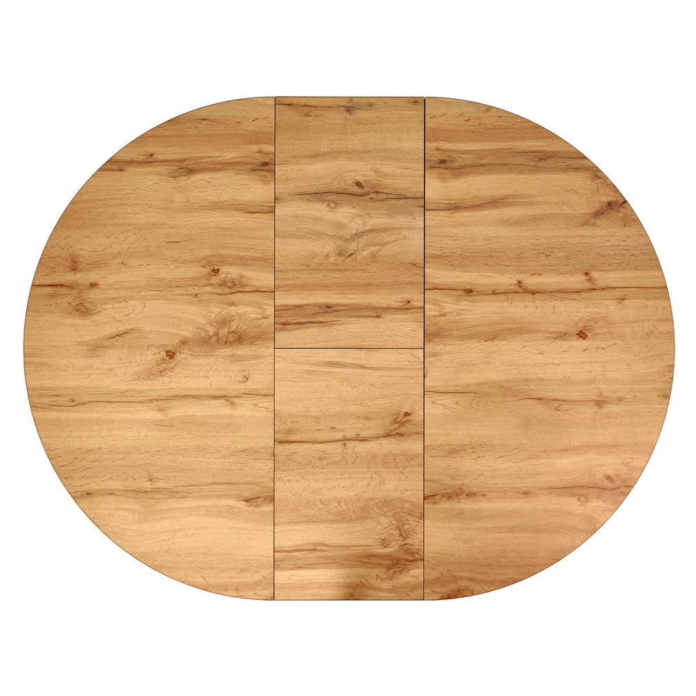Стол Rudolf круглый раскладной 100-130x100x75см, Дуб Вотан, чёрный Bradex Home RF 0301