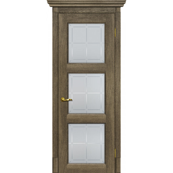 Межкомнатная дверь Graf Тоскана-4 Сатинат с художественным рисунком решетка Бруно (2000 х 600)