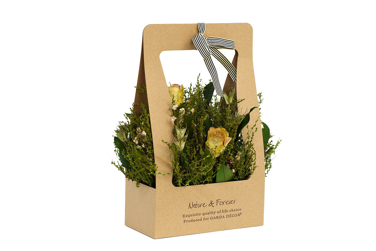 Розы кремовые стабилизированные в коробке Garda Decor 34JN-185