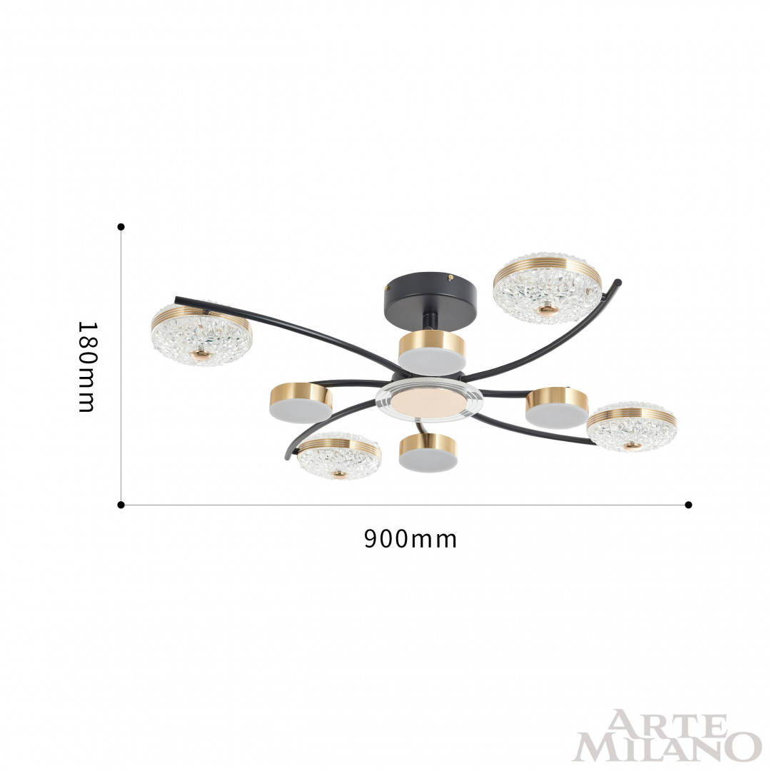 Люстра светодиодная 279169/4+4 BK/GD Arte Milano