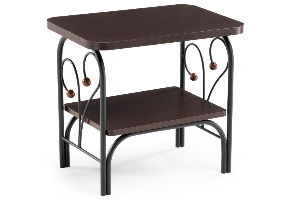 Тумба прикроватная Woodville Клео 2 черная / венге 446218