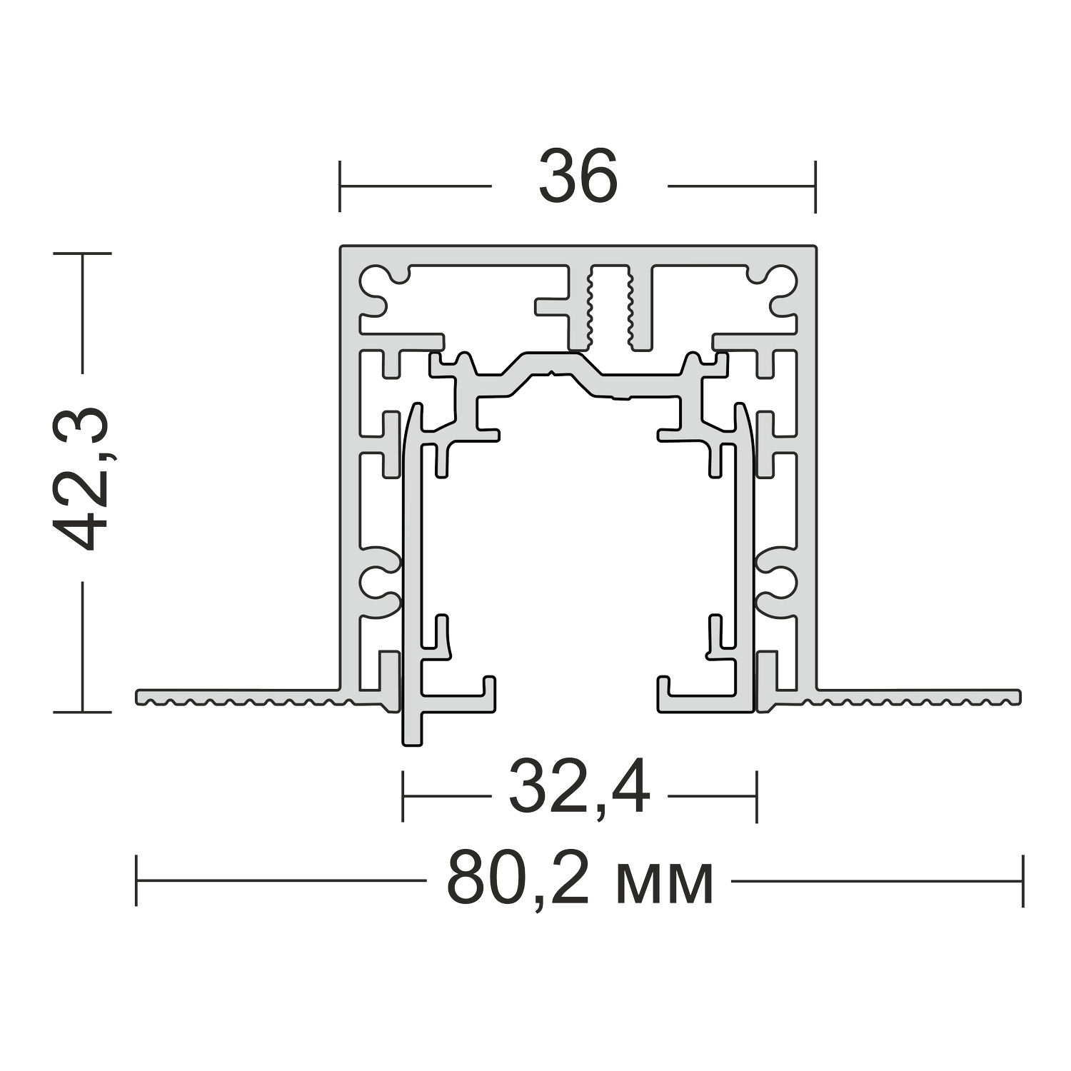 Трехфазный трек (под шпаклевку) Ledron АВД-5043 (5102) Black