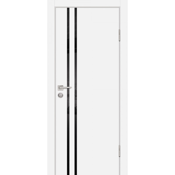 Межкомнатная дверь Graf P-11 черный лакобель Белый (2000 х 700)