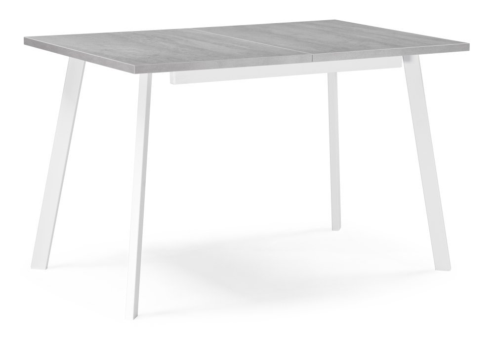 Стол деревянный Woodville Колон Лофт 120(160)х75х75 25 мм бетон / белый матовый 489645