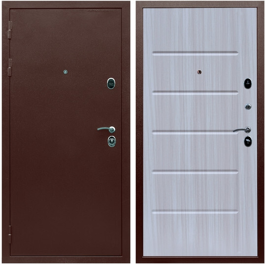 Дверь входная Graf Люкс ТП-70 Антик медь / МДФ 16 мм ФЛ-102 Сандал белый