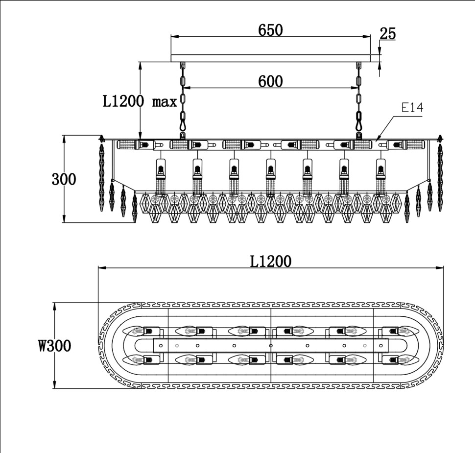 Люстра подвесная Fluorite FL1190-21PO