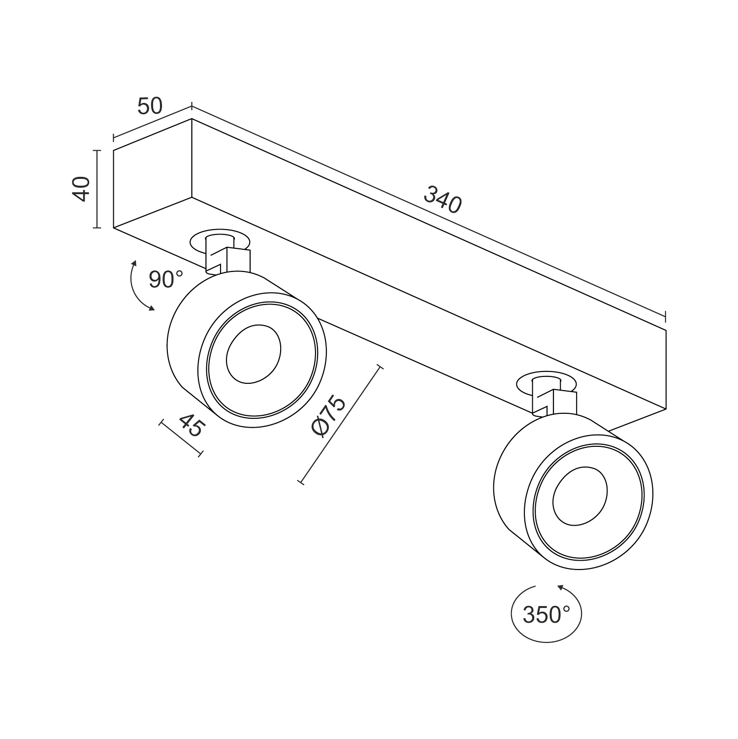 Накладной  светодиодный светильник Ledron SAGITONY E2 S75  White