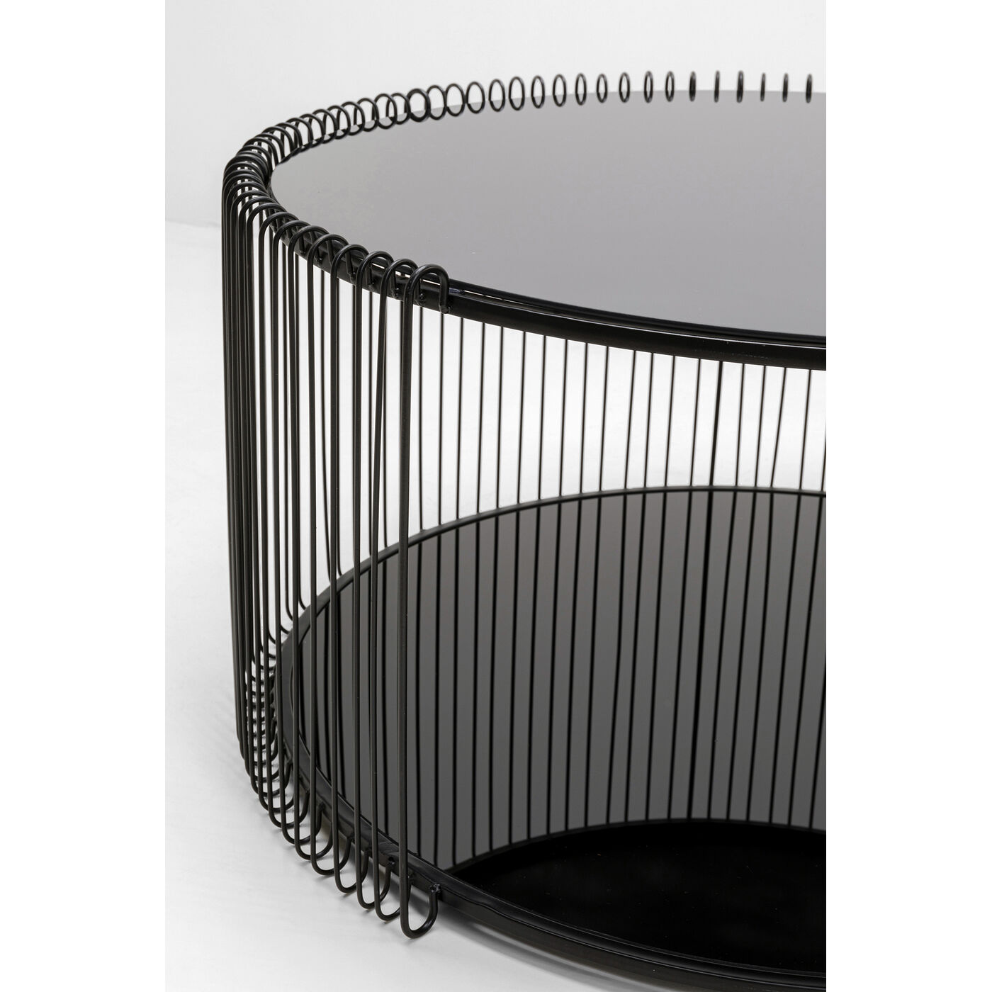 Стол кофейный Wire Double Black Ø80cm KARE 70335