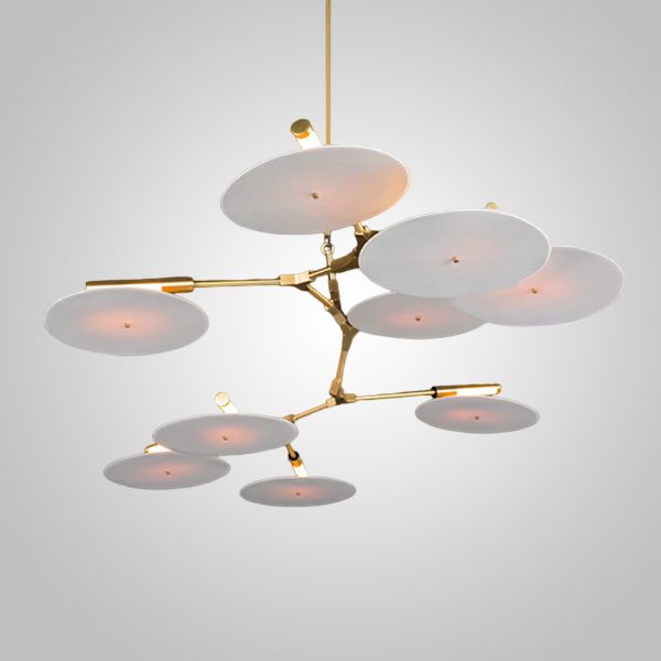 Люстра White Disc 9 ламп by ImperiumLoft