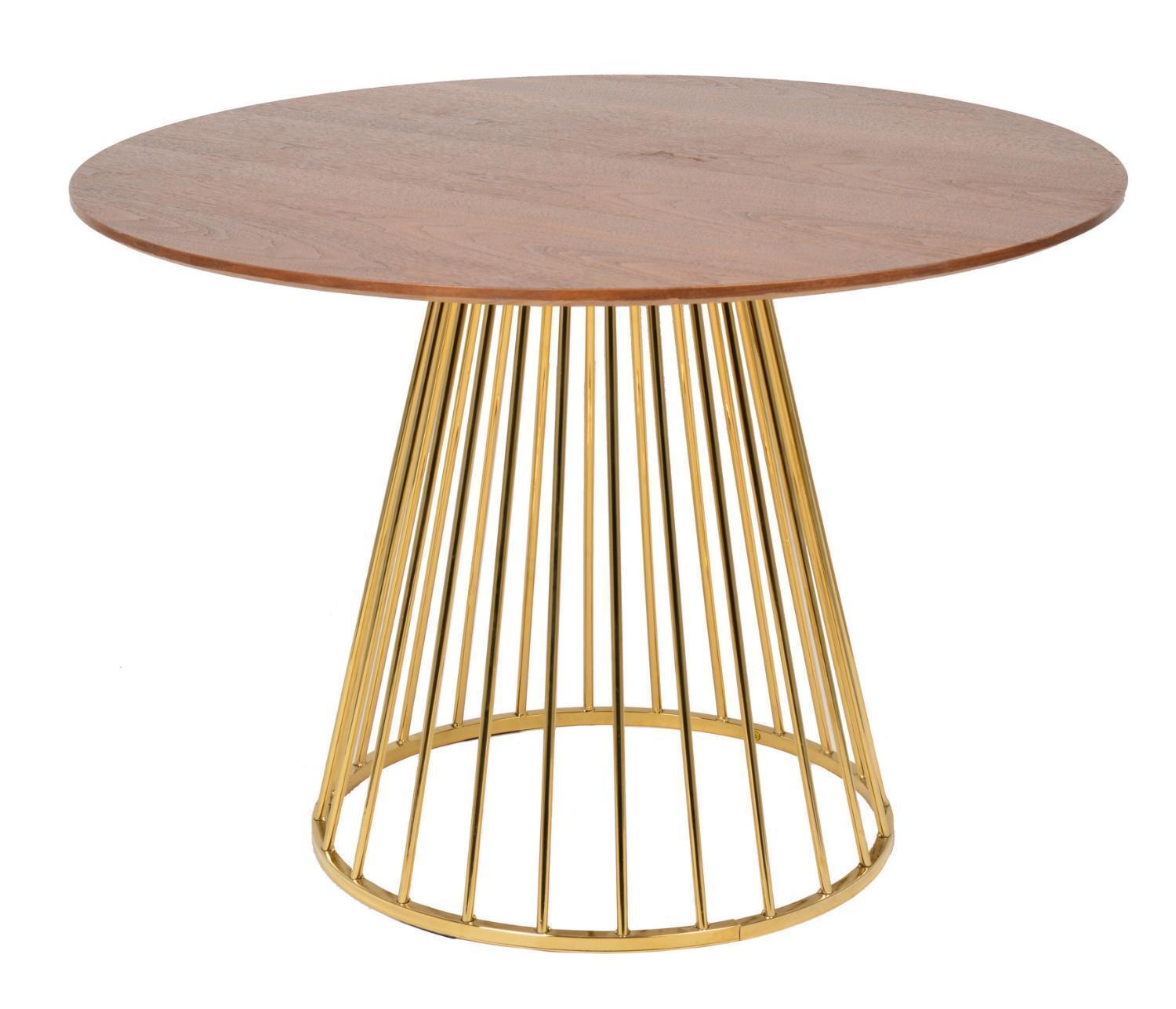 Стол Liverpool 100см, орех с золотистыми ножками Bradex Home FR 0317