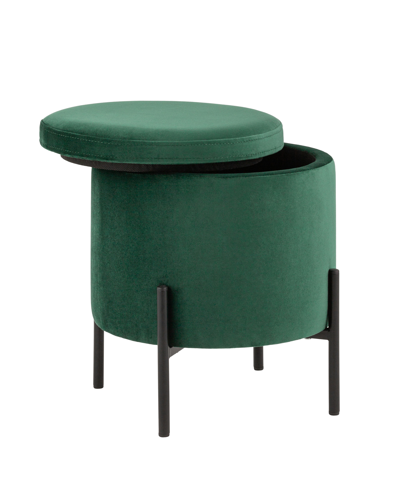 Пуф Грейс с ящиком велюр зелёный Stool Group