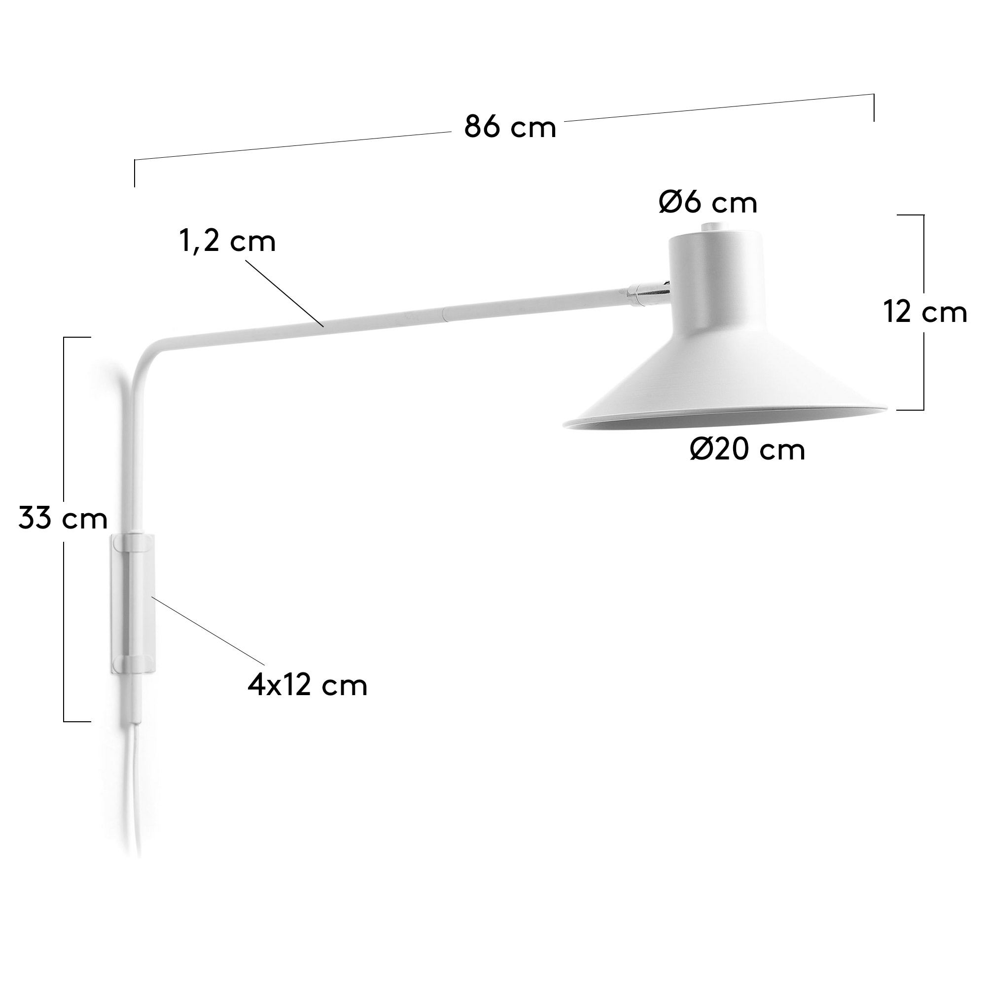 Настенный светильник Plass белый La Forma (ex Julia Grup)