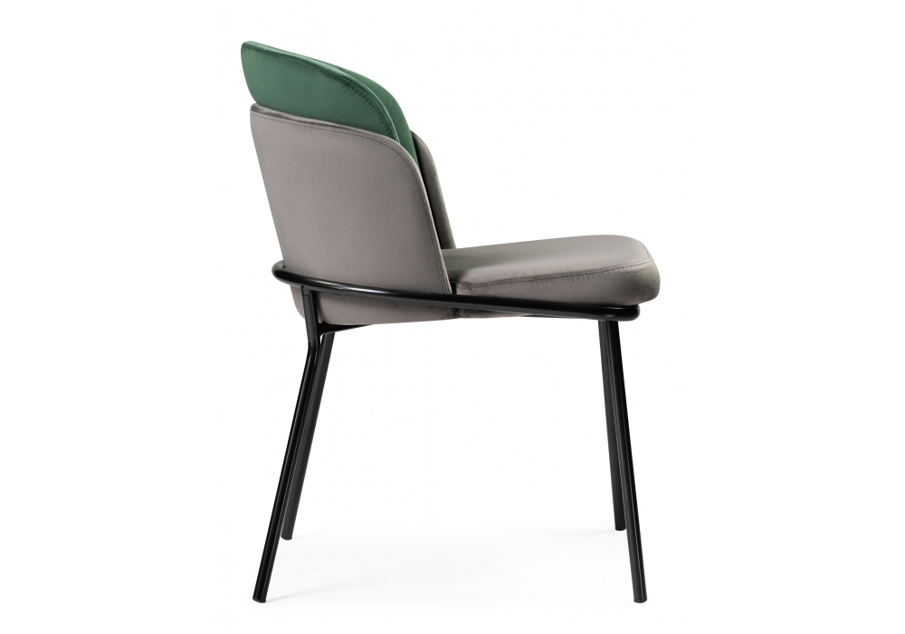 Стул Woodville Сиолим графитовый / изумрудный / черный глянец 494473