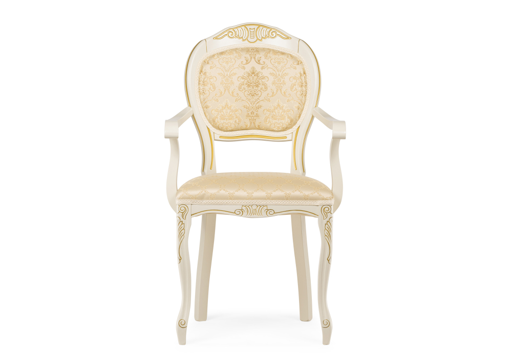 Стул деревянный Woodville Лауро слоновая кость с золотой патиной / бежевый 371811