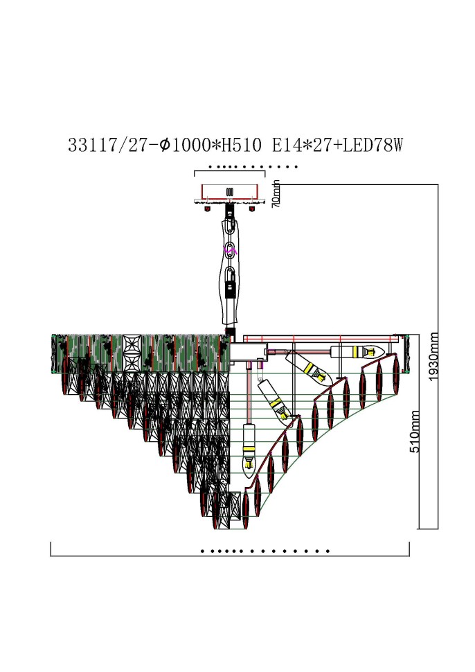 Люстра подвесная Fluorite FL1058-27P
