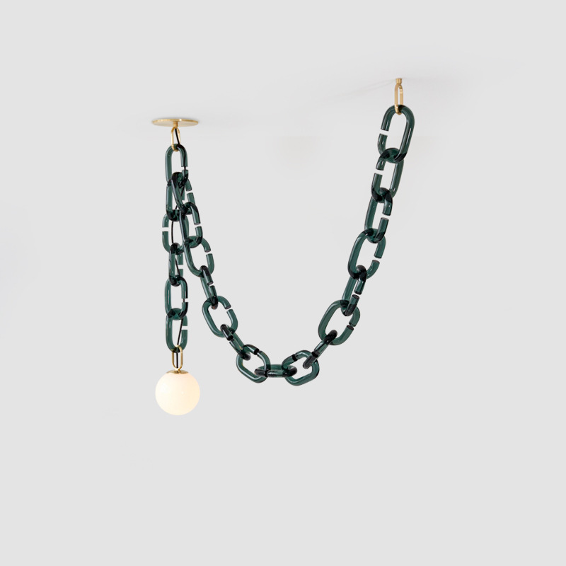 Подвесной светильник CHAIN 2 green by ImperiumLoft