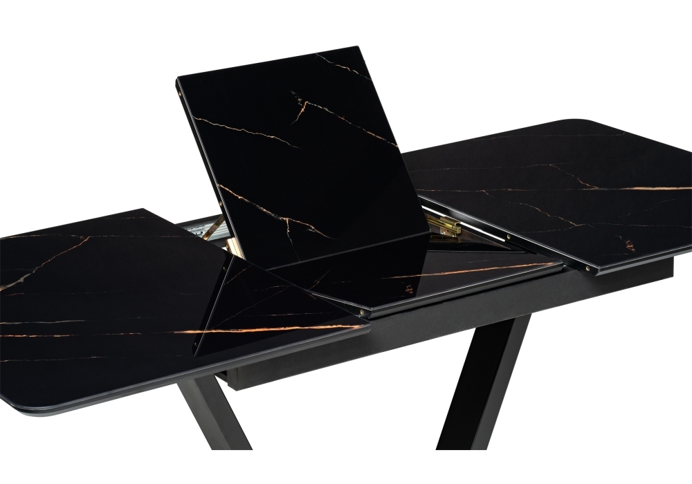 Стол стеклянный Woodville Бугун обсидиан / черный 500004