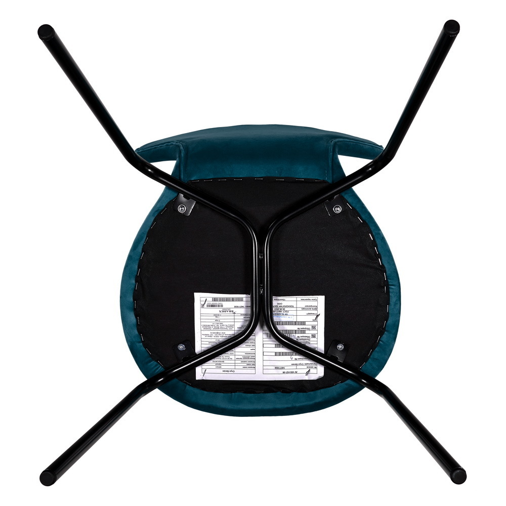 Стул Seven тёмно-бирюзовый велюр с чёрными ножками Bradex Home RF 0255