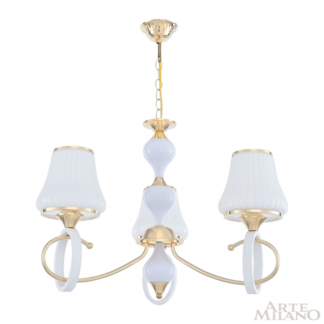 Люстра подвесная с плафонами 302387/3 Wh/Gd Arte Milano