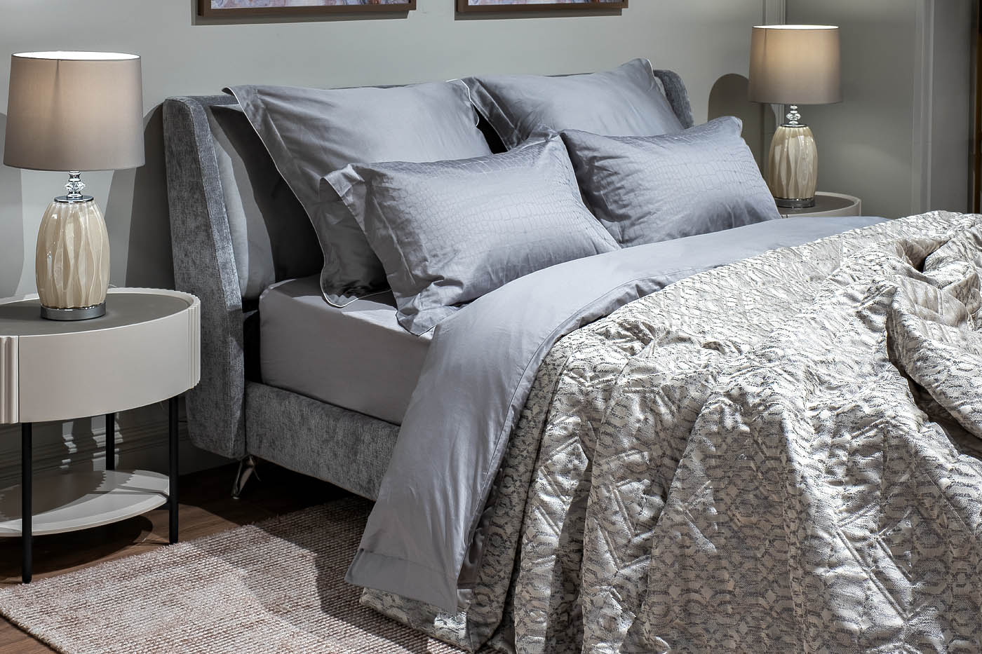 Покрывало HOUSTON 180х230см серое со стежкой Garda Decor 121GD-12113