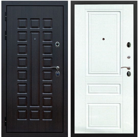 Дверь входная Graf Люксор 3К Шагрень черная / МДФ 16 мм ФЛ-243 Софт милк