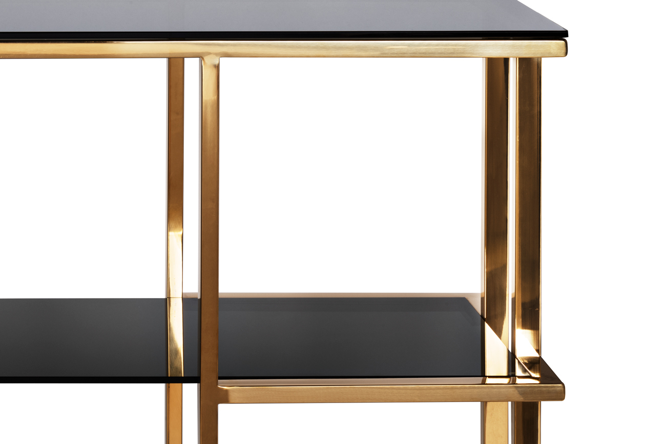 Консоль черное стекло/золото Garda Decor 46AS-CST4616-GOLD