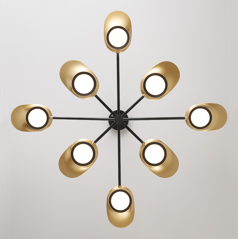 Люстра на штанге INGEL D110 6 lamps Black/White by ImperiumLoft