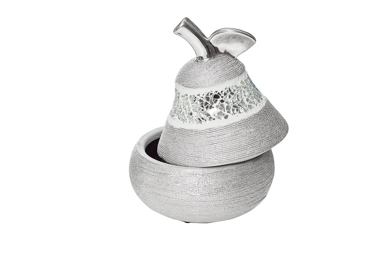 Шкатулка для украшений "Груша" серебристая Garda Decor 18H7578M-1