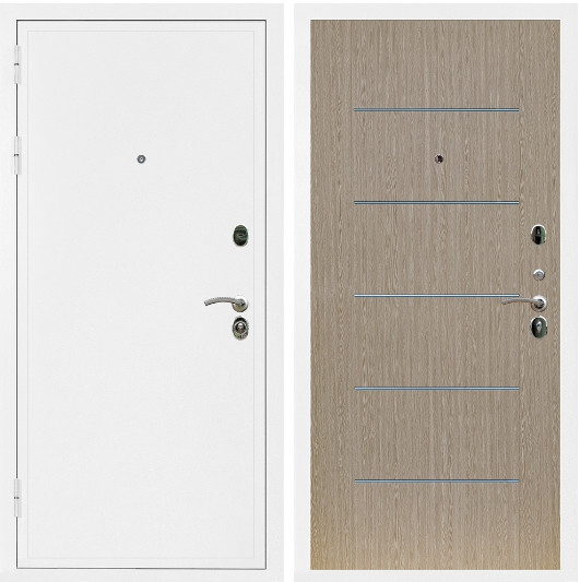 Дверь входная Graf Престиж Белая шагрень / МДФ 6 мм В-03 молдинг Венге светлый